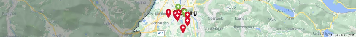 Kartenansicht für Apotheken-Notdienste in der Nähe von Leopoldskroner-Moos (Salzburg (Stadt), Salzburg)